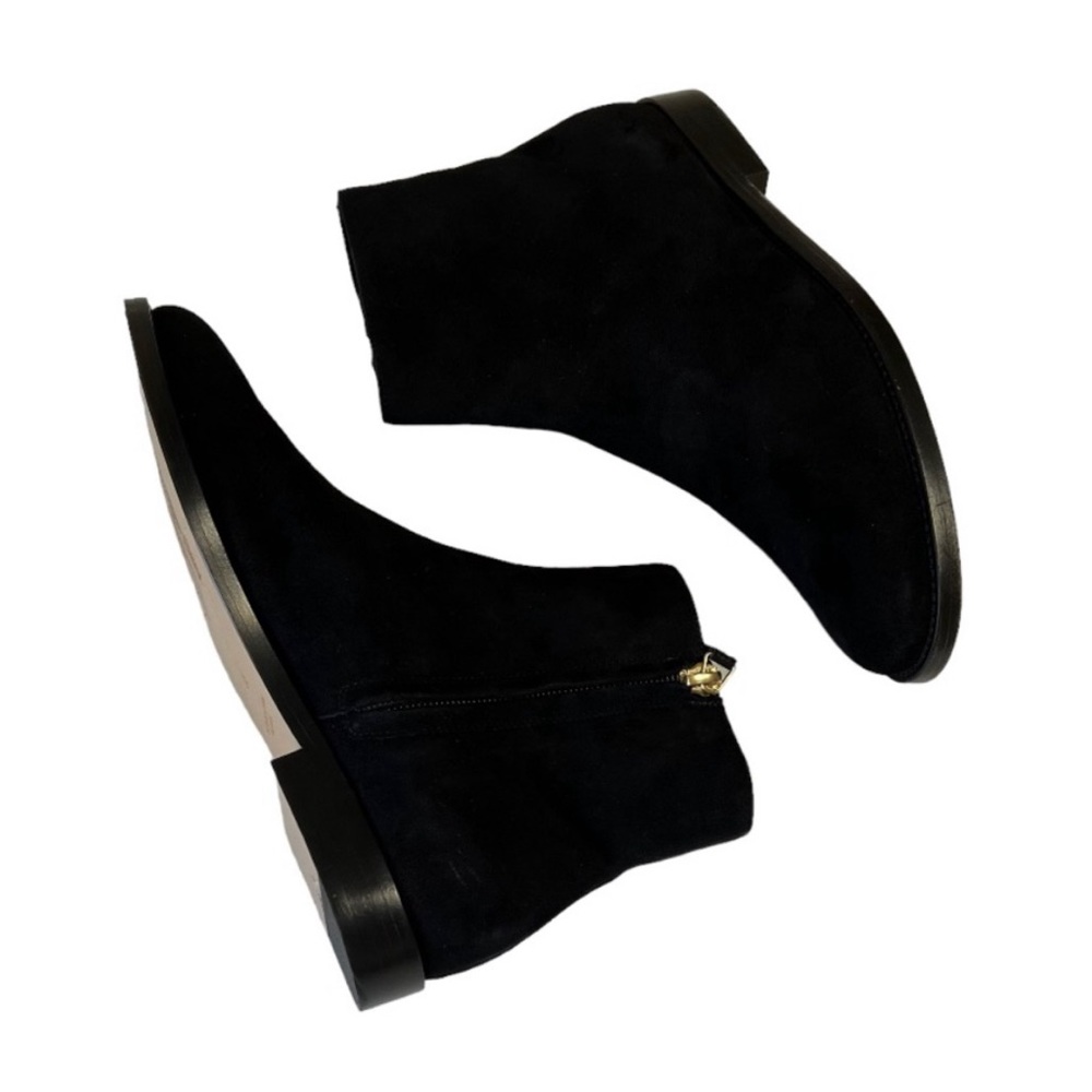 Mansur Gavriel Shearling Ankle Boots Black Suede Flat Italian Size 5 - Picture 5 of 8